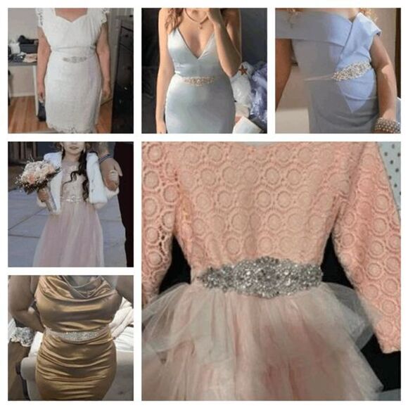 Rhinestone Beaded Wedding Bridal Prom Crystal Applique Sash Waist Belt NEW - Picture 5 of 12